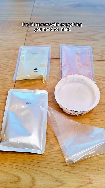 Pupsday birthday cake mix packets laid out before baking